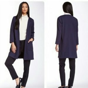 Harlowe and Graham Blue Open Front Jacket Medium